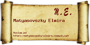 Matyasovszky Elmira névjegykártya